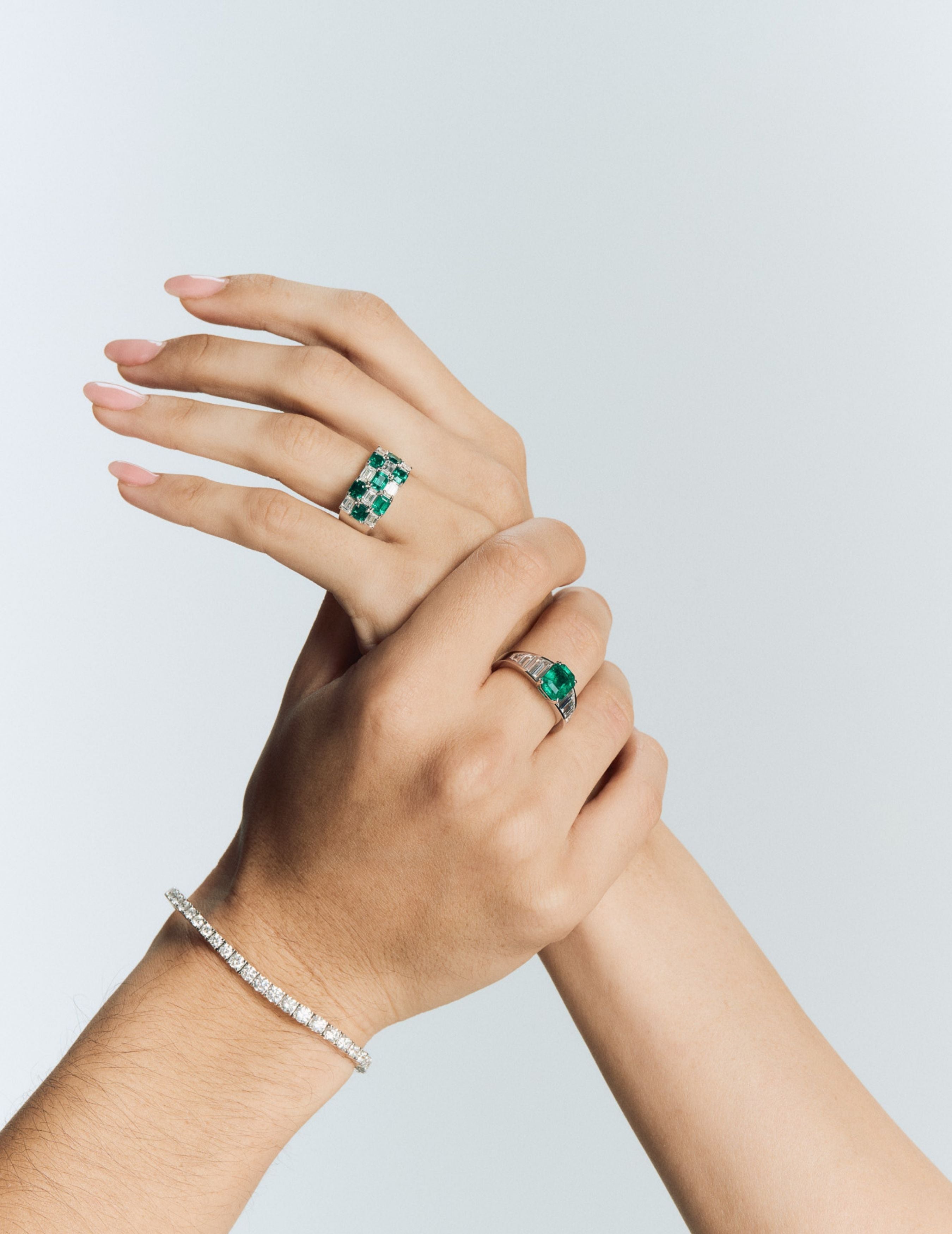 Emerald Diamond Chess Ring