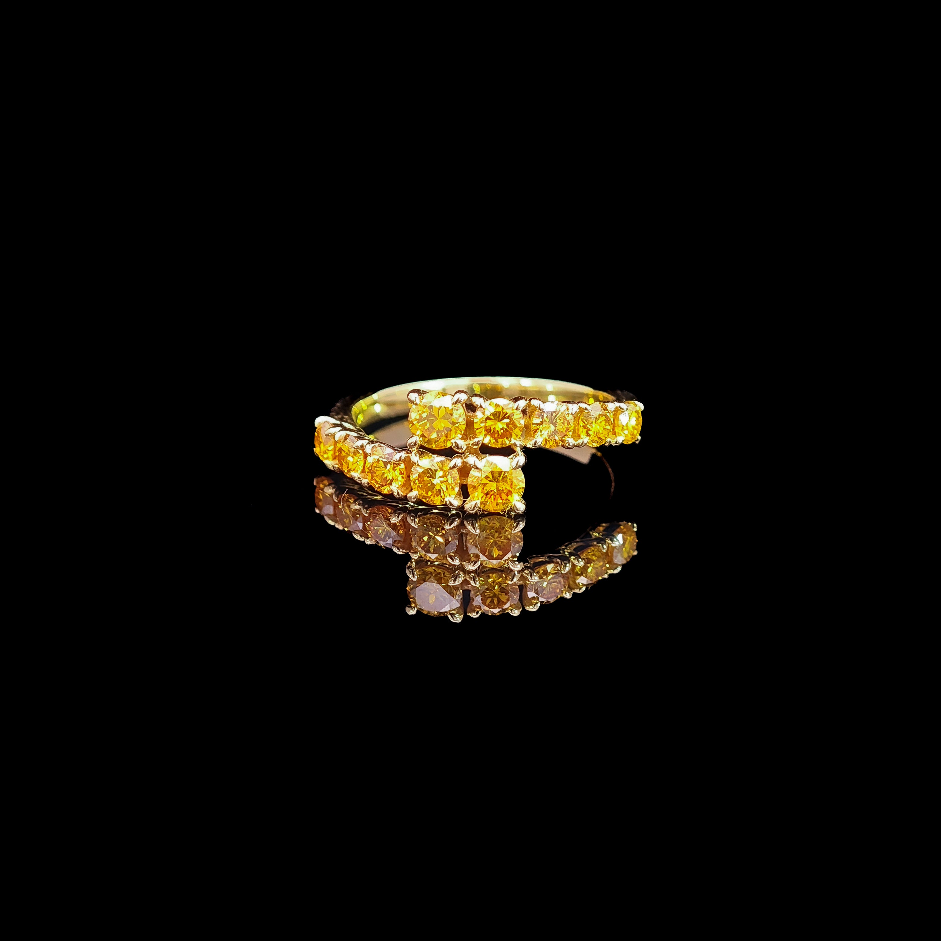 Yellow Orange Diamond Twine Ring