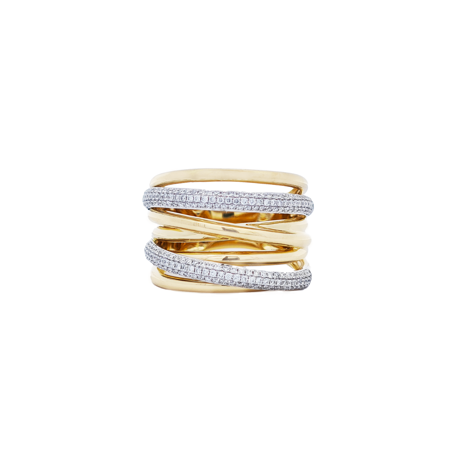 Pave Crossover Ring