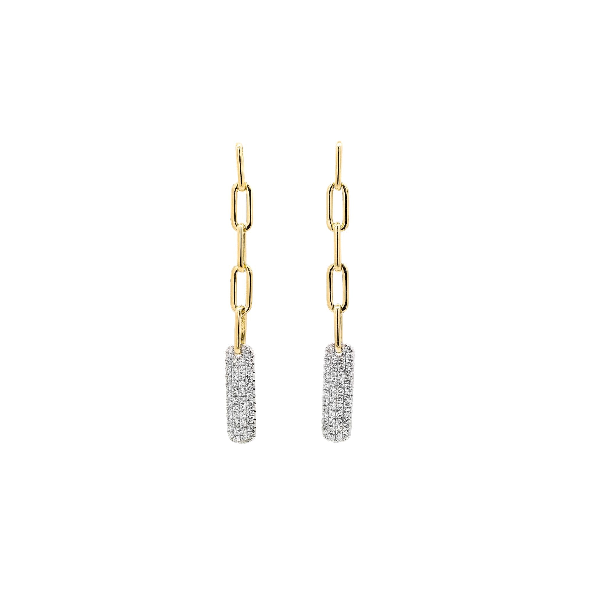 Pave Chain Drop Earring